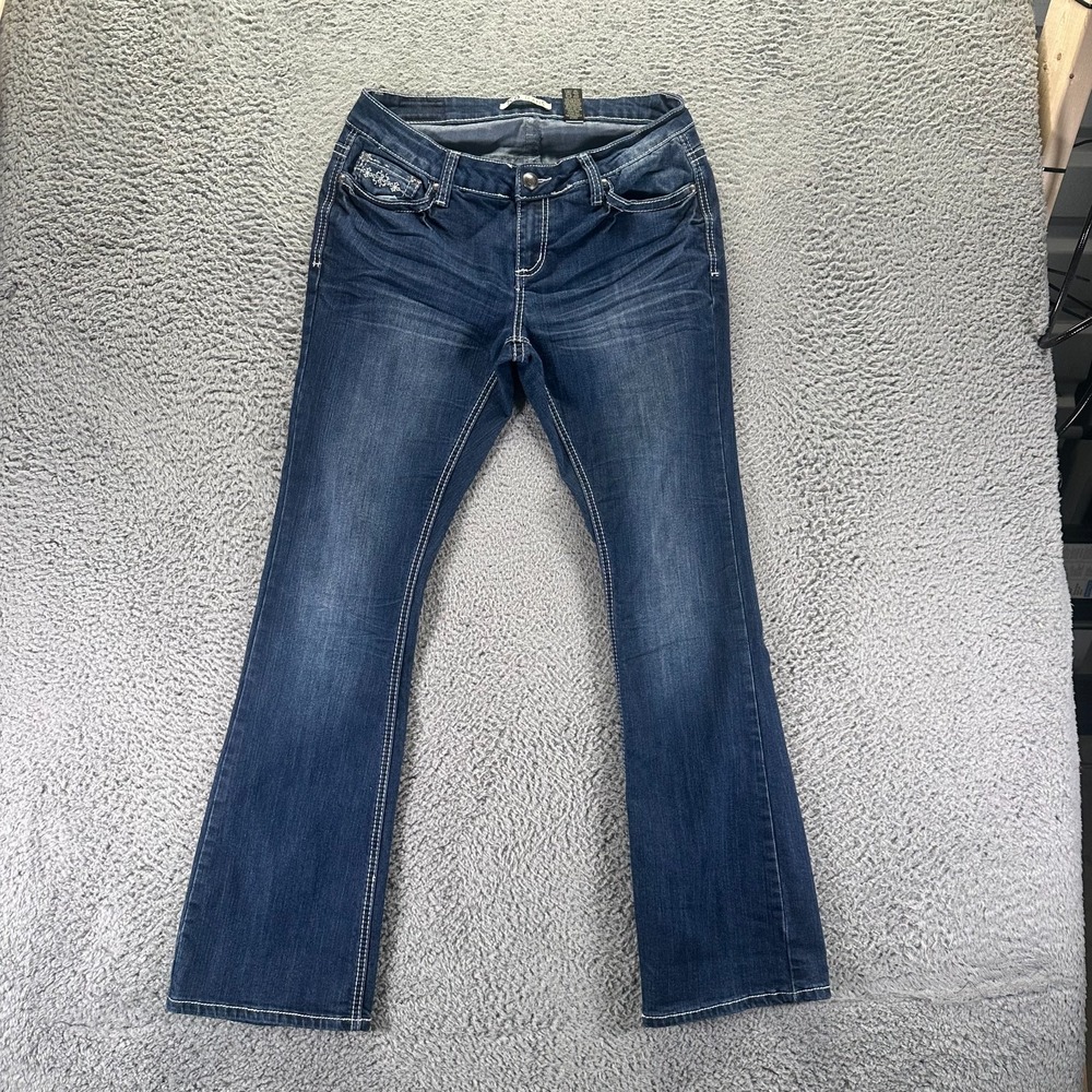 ZCO Jeans Women's 14 Blue Cotton Denim Bootcut Leg Western Cowgirl Faded Stretch